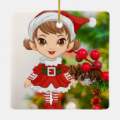 Feestelijk klein Sinterklaasmeisje  Keramisch Ornament (Achterkant)