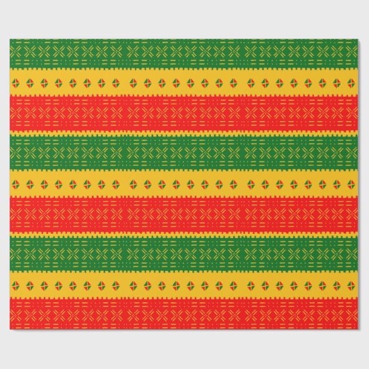 Feestelijk Kleurrijk Modderdoek Patroon Wrapping P Cadeaupapier (Vlak)