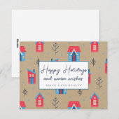 Feestelijk Kraftpapier Prettig Kerstfeest Vastgoed Feestdagenkaart (Voorkant / Achterkant)