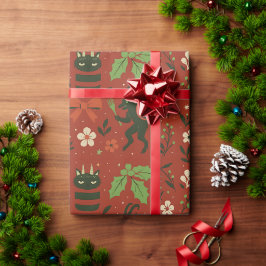 feestelijk krampuspatroon cadeaupapier