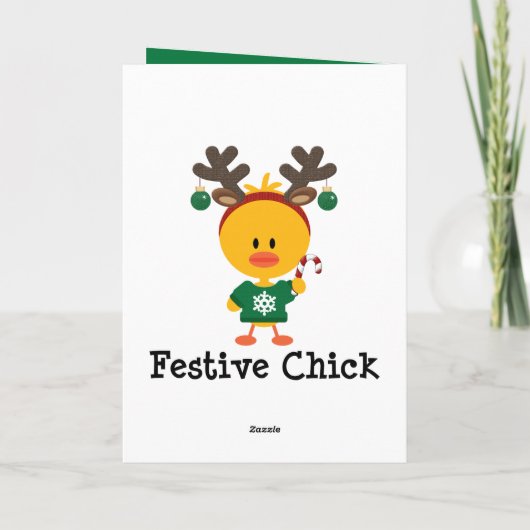 feestelijk kuiken feestdagen kaart (Achterkant)