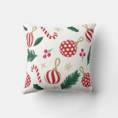 Feestelijk kussen "Kerstdecoraties, dennentak (Achterkant)