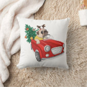 Feestelijk kussen "Schattige hondje met kerstboom" (Deken)