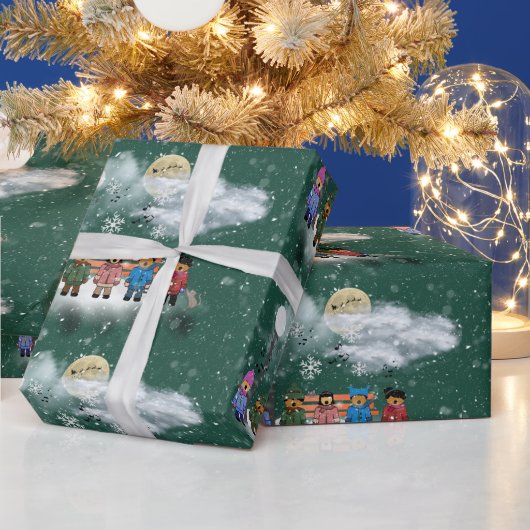 Feestelijk Kwintet Kerst Cadeaupapier (Feestdagen)