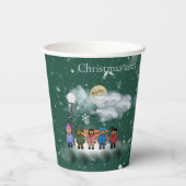 Feestelijk Kwintet Kerstfeest Papieren Bekers (Achterkant)