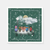 Feestelijk Kwintet Kerstfeest Servet (Voorkant)