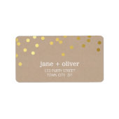 FEESTELIJK LABEL modern confetti spot gouden folie (Voorkant)