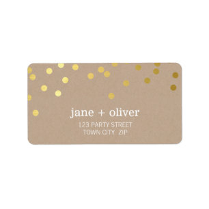 FEESTELIJK LABEL modern confetti spot gouden folie