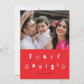 FEESTELIJK LETTERTYPE FELIZ NAVIDAD FEESTDAGENKAART (Voorkant)