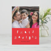 FEESTELIJK LETTERTYPE FELIZ NAVIDAD FEESTDAGENKAART (Staand voorkant)