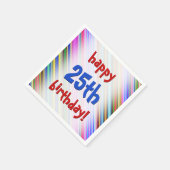 Feestelijk, Leuk "Happy 25th Birthday!" Papieren S Servet (Hoek)