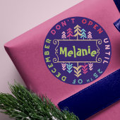 Feestelijk, Leuk & Kleurrijk Niet Openen Tot Kerst Ronde Sticker