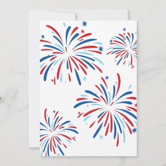 Feestelijk Leuk Patriottisch Vuurwerk 4th of Juli  Kaart (Achterkant)