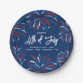 Feestelijk Leuk Patriottisch Vuurwerk 4th of Juli  Papieren Bordje (Voorkant)