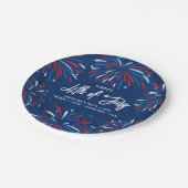 Feestelijk Leuk Patriottisch Vuurwerk 4th of Juli  Papieren Bordje (Gekanteld)