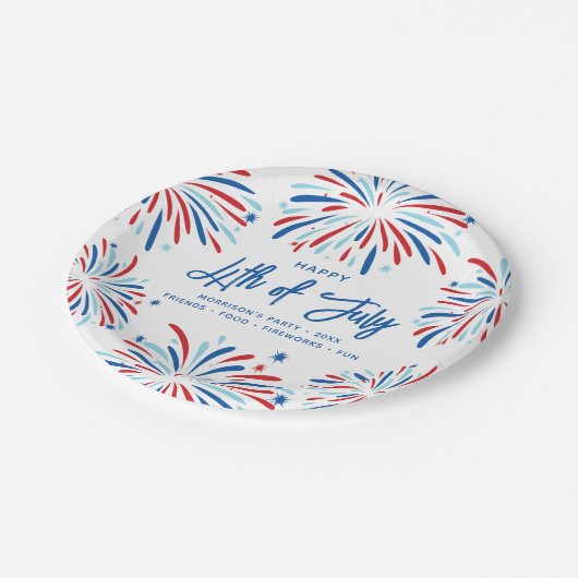 Feestelijk Leuk Patriottisch Vuurwerk 4th of Juli Papieren Bordje (Gekanteld)