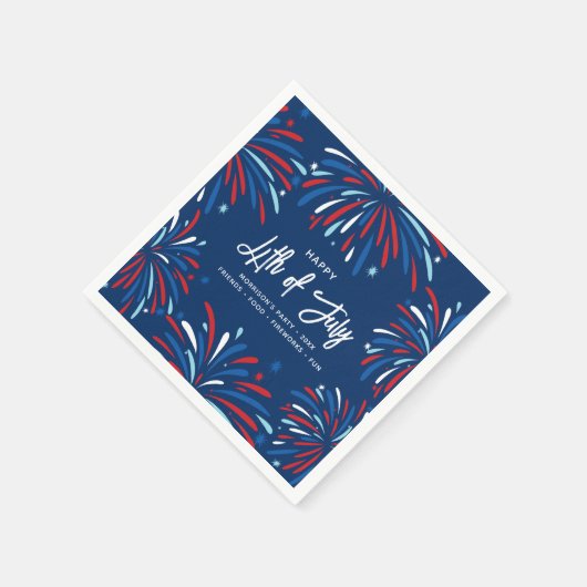 Feestelijk Leuk Patriottisch Vuurwerk 4th of Juli  Servet (Hoek)