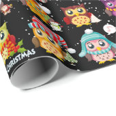 Feestelijk & Leuk Santa Owl Inpakpapier (Rol Hoek)