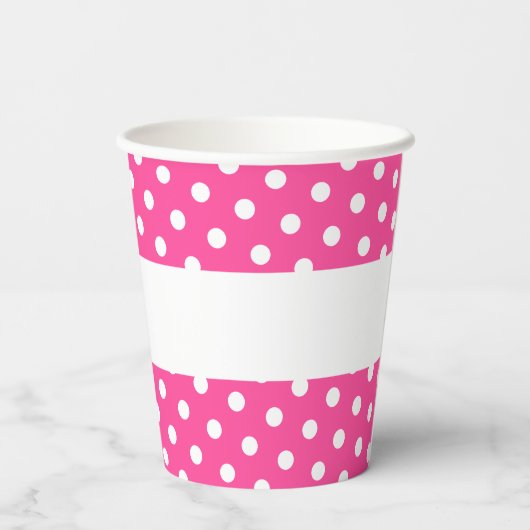 Feestelijk Leuk Snoep Roze Polka Dots Streep Op Wi Papieren Bekers (Achterkant)