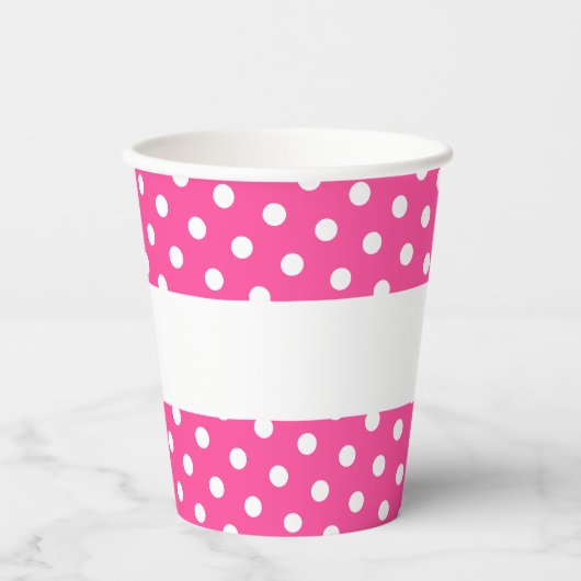 Feestelijk Leuk Snoep Roze Polka Dots Streep Op Wi Papieren Bekers (Voorkant)