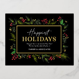 Feestelijk Lijst ECHTE FOLIE Zakelijk Vakantie Bri Folie Uitnodiging Briefkaart