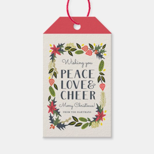 Feestelijk Lijst Vakantie Cadeau Labels Cadeaulabel (Voorkant)