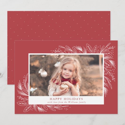 Feestelijk Lijst, Vakantie Fotokaart Feestdagenkaart (Voorkant / Achterkant)