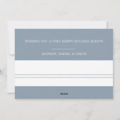 Feestelijk logo stoffig blauwe vakantiefotokaart feestdagenkaart (Achterkant)