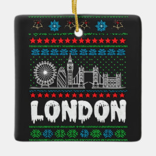 Feestelijk Londen Verenigd Koninkrijk Lelijke Kers Keramisch Ornament