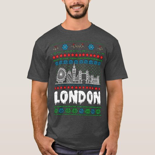 Feestelijk Londen Verenigd Koninkrijk Lelijke Kers T-shirt (Voorkant)
