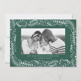 Feestelijk Loofwerk | Dennengroen Kerst Fotokaart Feestdagenkaart
