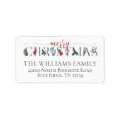 Feestelijk Loofwerk Prettig Kerstmis Retouradres Etiket (Voorkant)