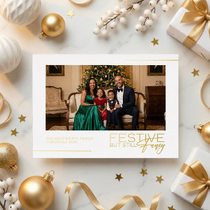 Feestelijk Maar Toch Elegant Foto Folie Kerstkaart Uitnodiging