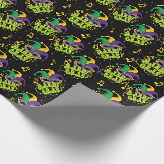 Feestelijk Mardi Gras inpakpapier (Hoek)
