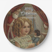 Feestelijk Meisje Santa Doll Bord (Voorkant)