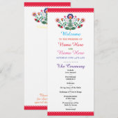 Feestelijk Mexicaans Bloemig Huwelijksprogramma Programmakaart (Voorkant / Achterkant)