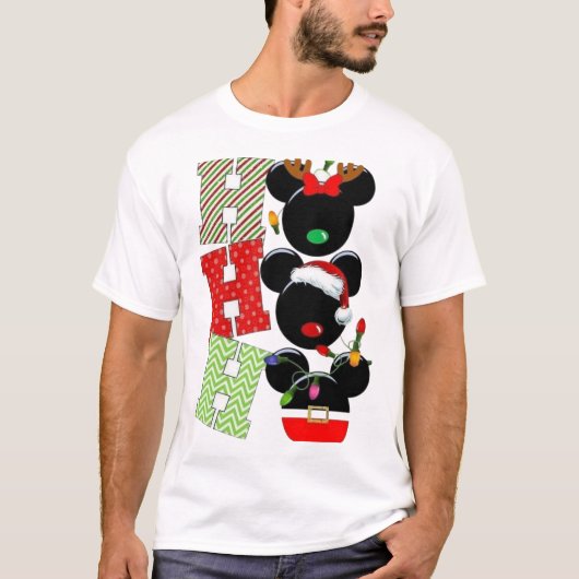 Feestelijk Mickey-geïnspireerd vakantie T-shirt de (Voorkant)