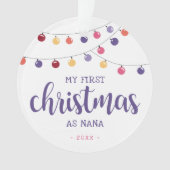 Feestelijk Mijn eerste kerst als Nana Paars Ornament (voorkant)