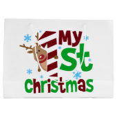 Feestelijk mijn Eerste Kerstmis baby unisex Groot Cadeauzakje (Achterkant)