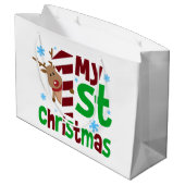 Feestelijk mijn Eerste Kerstmis baby unisex Groot Cadeauzakje (Achterkant Gekanteld)