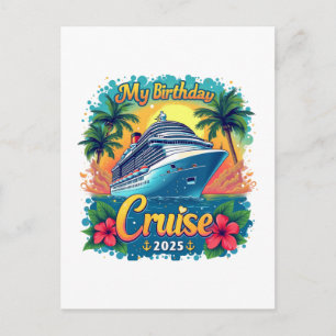Feestelijk mijn verjaardag Cruise Ship Party 2025 Feestdagenkaart