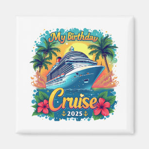 Feestelijk mijn verjaardag Cruise Ship Party 2025 Magneet
