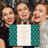 Feestelijk Modern Blauwgroen + Goud Daisy Kerstfee Feestdagenkaart