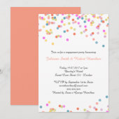 Feestelijk Modern Confetti Verlovingsfeest Kaart (Voorkant / Achterkant)