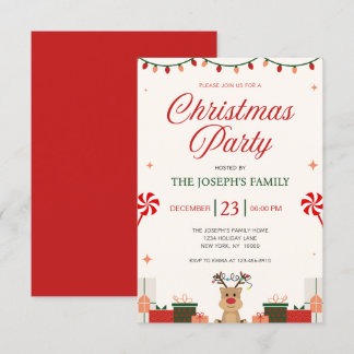 Feestelijk Modern Elegant Familie Kerstfeest Kaart