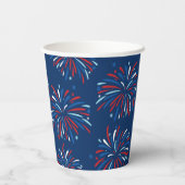 Feestelijk modern vuurwerk, aangepaste tekst 4 jul papieren bekers (Achterkant)