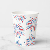 Feestelijk modern vuurwerk, aangepaste tekst 4 jul papieren bekers (Achterkant)