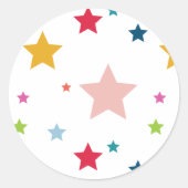 FEESTELIJK moderne, strakke, malle, kleurrijke ste Ronde Sticker (Voorkant)
