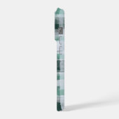 Feestelijk monogram plaid tartan groen wit rood iPhone hoesje (Linkerkant)