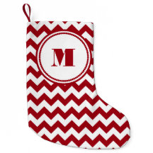 Feestelijk Monogram Rode Chevron Patroon